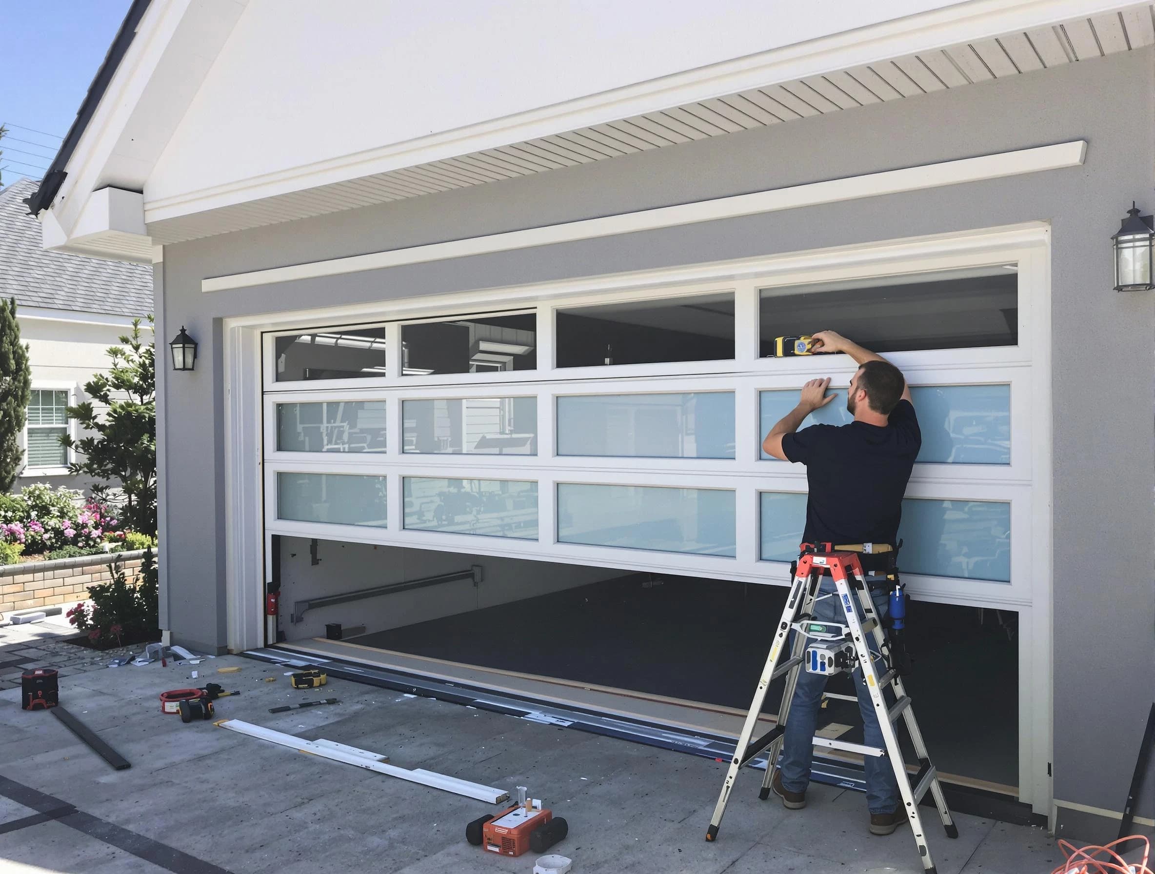 Snellville Garage Door Repair team performing garage door replacement in Snellville