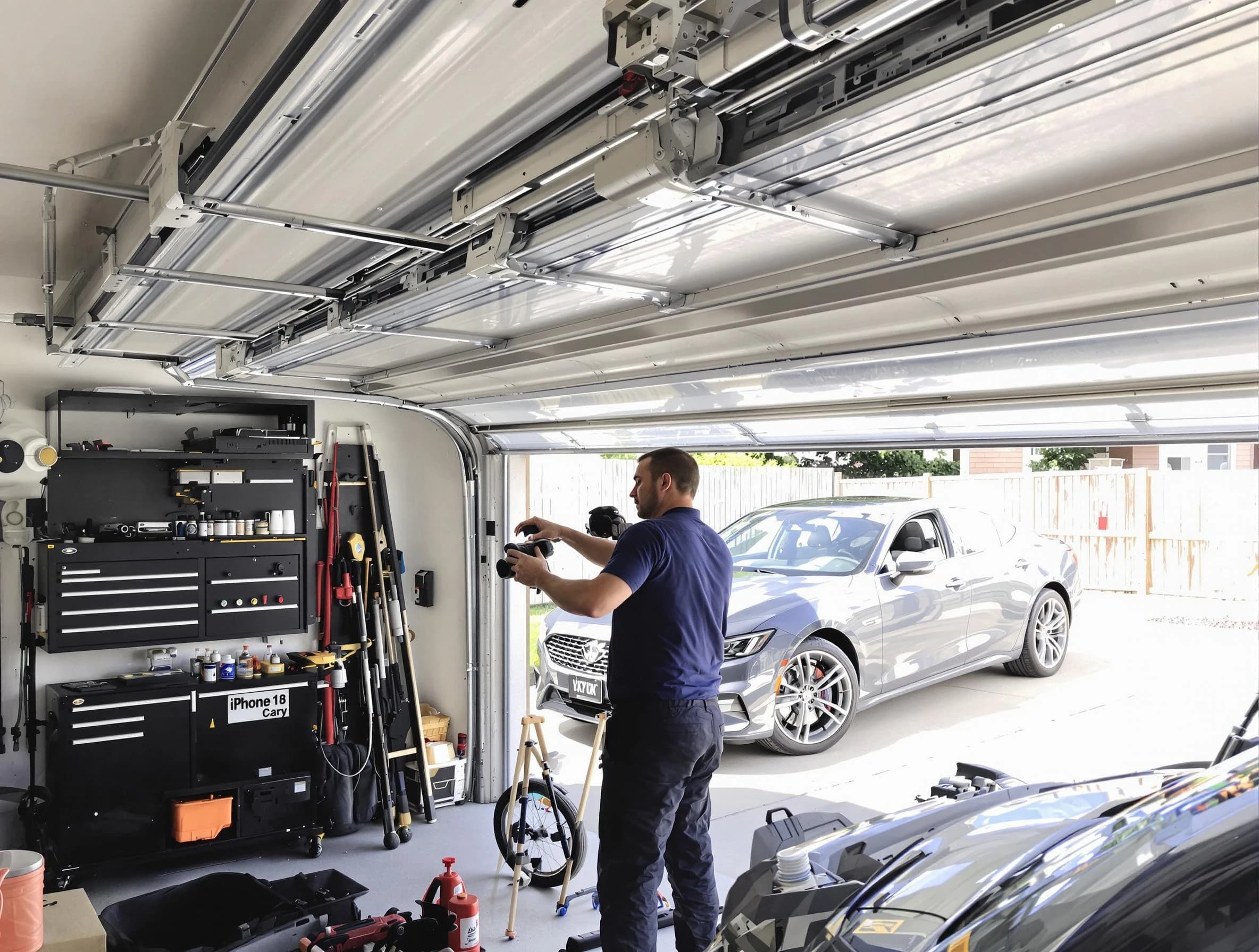 Snellville Garage Door Repair technician fixing noisy garage door in Snellville