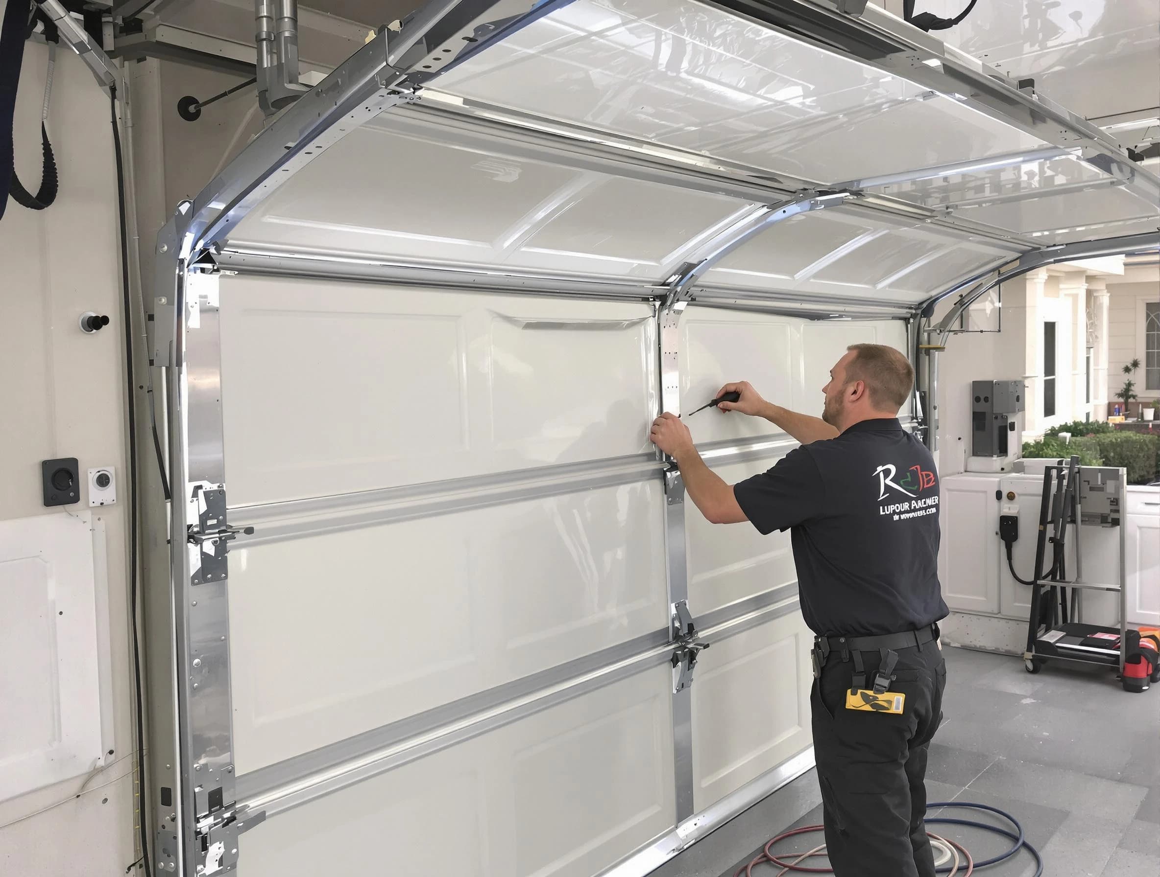 Snellville Garage Door Repair professional performing panel repair in Snellville
